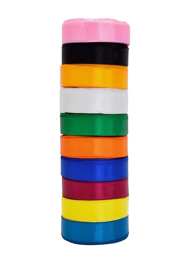 ProKart 25mm (1 inch) Colorful Satin Ribbon for Birthdays Gift Wrapping/Flower Making Ribbon/Party Decoration Ribbon/Bow Making Ribbon: 10 Yards (Set of 5 Rolls) - Image 3